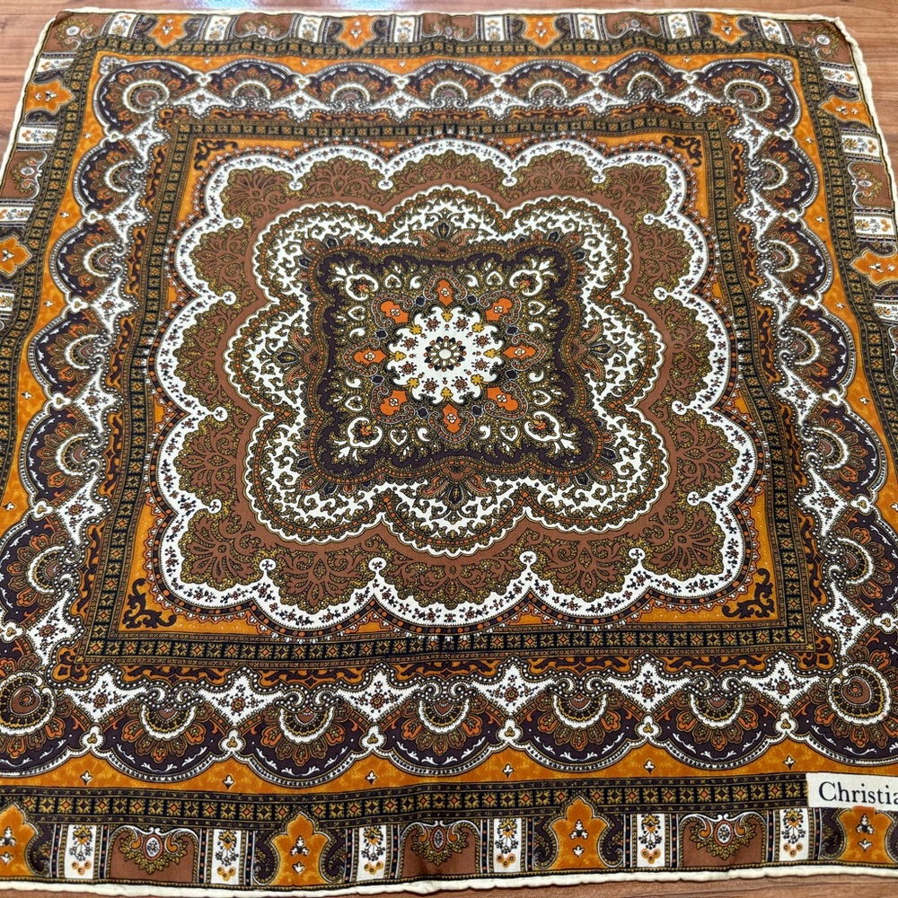 Vintage Christian Dior Silk Paisley Bandana Scarf - Picture 3 of 4